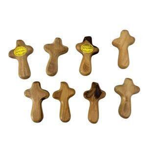 8 Comfort Crosses Religious Christian Olive Wood 2.5" Holy Land Bethlehem